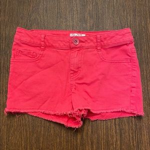 Pink jean shorts
